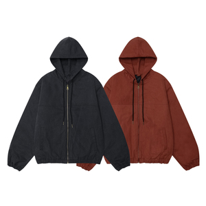 Sudaderas con capucha para hombre con cremallera completa Chaqueta de trabajo con capucha lavada Algodón pesado Diseño personalizado Logo Cómodo Tamaño transpirable - Product Image 5