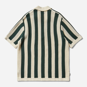 Camisa Retro para Hombre 2026 con Cuello Abierto, Transpirable, Tejido de Punto de Algodón Suave de 200 Gramos, Manga Corta, Rayas Verticales, Casual - Product Image 2