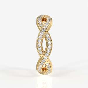 แหวนทองคำ 18K ประดับเพชรโมอิสซาไนต์ทรงกลมแบบเกลียววน - Product Image 3