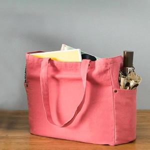 <b>Large</b> Capacity Lightweight Washed <b>Canvas</b> Tote <b>Bag</b> with Button Closure Portable Outdoor Feature for Autumn Season - Product Image 4