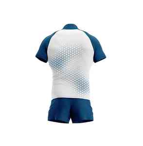 Conjuntos de uniformes de rugby fabricados con tejido transpirable de poliéster de alta calidad para equipos deportivos y jugadores entrenamientos y competiciones - Product Image 5