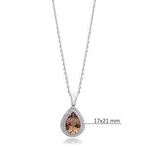 Forme de poire 17x21mm CZ Sultanite Pierre Charme Collier 925 Sterling Silver Turc Bijoux Faits À La Main pour L'acheteur En Gros - Product Image 2