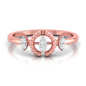 Anillo de diamante minimalista para mujer Diamante natural real en oro sólido de 14K/18K Regalo de joyería fina - Product Image 1