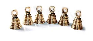 Solid Brass <b>Bells</b> For home decor 2 inch size Set of 6 With hooks Christmas <b>bells</b> hanging crafting ornaments By MEHAK IMPEX - Product Image 4