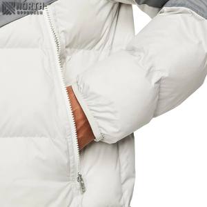 New Arrival Men's Winter Casual Puffer Jacket Customized Design With Stand Collar <b>Bubble</b> Zipper Closure Long Coating Process - Product Image 4