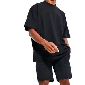 กางเกงวิ่งขาสั้นผ้าฝ้าย100% 2ชิ้นสำหรับผู้ชายชุดออกกำลังกายกางเกงออกกำลังกายขาสั้นเชือกรูดน้ำหนักมากชุดเทรนเนอร์ - Product Image 1