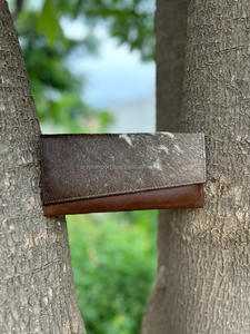 กระเป๋าสตางค์หนังวัวแบบพับสามทบขนาดใหญ่มีซิปกระเป๋าเงินสำหรับเดินทางกระเป๋าเงินผู้หญิงหนังแท้แบบตะวันตกมีซิป - Product Image 6