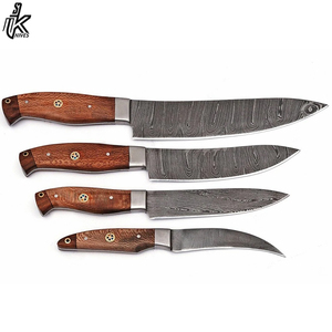 High Quality Custom Logo Damascus Steel Chef <b>Knife</b> <b>Set</b> Handmade New Design <b>Sharp</b> Cutting Wood Eco-Friendly 4 Blades Kitchen Use - Product Image 2