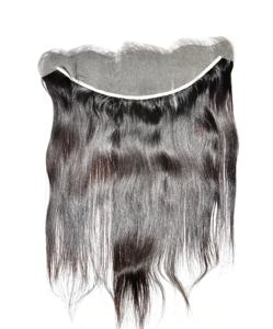 Indio recto 13*4 Frontal sin procesar cutícula alineada Color Natural cabello negro tejido Color Natural negro mujeres cabello humano - Product Image 1