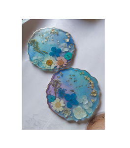 Coffee and Wine <b>Table</b> Decoration Epoxy Resin Coasters Elegant Look for Drink Coaster <b>Blue</b> Color Hot Selling - Product Image 3