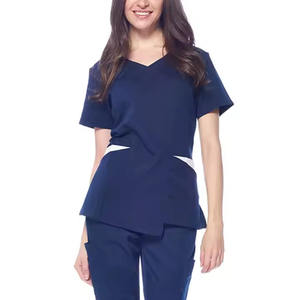 Venta caliente uniformes médicos para mujeres Scrub Tops conjuntos de uniformes de enfermera para el servicio del Hospital OEM con logotipo de impresión digital - Product Image 4