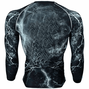 2025 diseño personalizado compresión MMA Rush Guard hombres manga larga en blanco ropa de lucha transpirable Rash Guard hecho a medida - Product Image 2