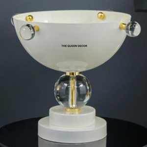 New Designer Aluminum Metal Unique Shape Shinny Polished Flower Embossed Texture Designer Decorative Bowl - Product Image 4