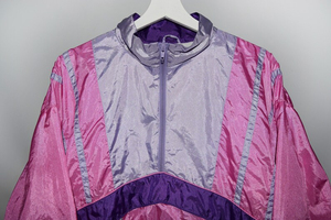 เสื้อกันลมคลาสสิกวินเทจสีชมพูม่วงแจ็คเก็ตผ้าโพลีเอสเตอร์น้ำหนักเบาระบายอากาศได้ดีแห้งเร็ว - Product Image 4