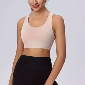 Soutien-gorge de sport sans coutures à maintien élevé pour femmes grandes tailles, bretelles réglables à l'avant, rembourré et respirant, pour la gym, l'entraînement, le yoga, la course et le fitness - Product Image 1