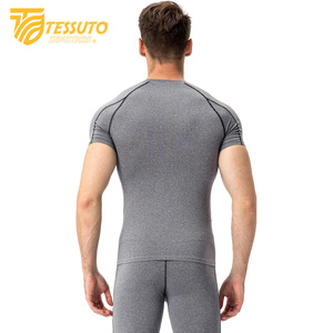 Vêtements de jogging hommes Gym Sports été à manches courtes Compression T-Shirt vêtements de course Yoga Fitness serré haut actif pour hommes - Product Image 6
