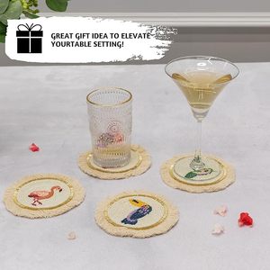 Best Theme Design Glass Beads <b>Table</b> <b>Coaster</b> Best for Parties and Other Functions Tableware Decorative Beast Design <b>Coaster</b> - Product Image 3