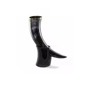 Vaso de cuerno para beber con suministros de barra de soporte Famoso vidrio de cuerno de cerveza vikinga Respetuoso con el medio ambiente Calidad superior por Artesanías de media luna - Product Image 3