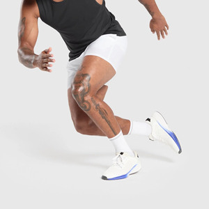 Pantalones Cortos Deportivos para Hombre, Estilo Urbano, 90% Poliéster, 10% Elastano, Compresión de 5 Pulgadas, Ecológicos, Transpirables, de Secado Rápido, para Gimnasio, Color Sólido - Product Image 4