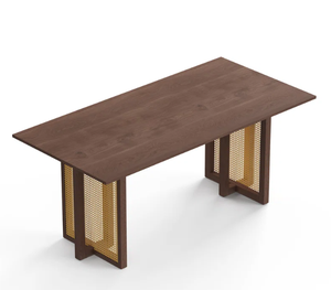 Rivya Dining <b>Table</b> Made of Solid Teak Wood Frame with Rattan and Finish Color Nc Brown <b>for</b> Indoor and Outdoor Use - Product Image 6