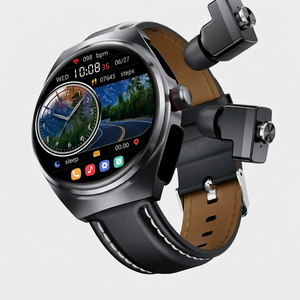 Montre connectée « Quand il fait pluie » avec écran IPS de 1,53 pouce, NFC, moniteur de fréquence cardiaque, bracelet en cuir, tracker d'activité unisexe - Product Image 2