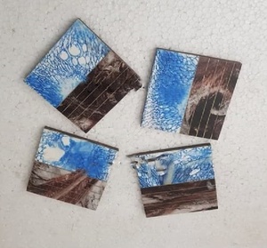 New Color Blue Resin <b>Wooden</b> Flatware Tea Cup Mats Pads At Low Price High Standard Tableware Dinnerware Drink Coaster - Product Image 2