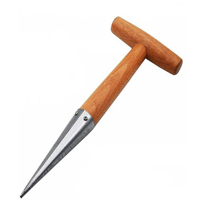 Herramientas de jardín manuales de acero inoxidable con mango de madera, herramienta práctica para perforar agujeros de jardín para exteriores - Product Image 4