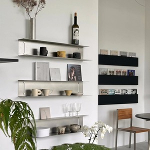 Paslanmaz Çelik Tek Parça Bölme Paneli Kahve Köşesi Duvara Monte Raf Kare Teşhir Çok Katmanlı Modern Dayanıklı - Product Image 1