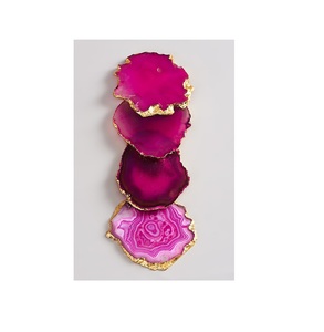 Fresh Design Tableware Accessories <b>Agate</b> <b>Coaster</b> With Gold Electroplated <b>Agate</b> Slice at Wholesale Price with Premium Quality - Product Image 6
