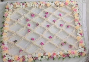 Bride Entryway Phoolon Ki Chaddar Gajra kanopi bunga tradisional India Punjabi Pernikahan Aksesori kanopi pengantin mawar
