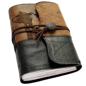 Journal en cuir d'emballage personnalisable avec fermeture ouverte de style décontracté portable coutures solides et papier rechargeable - Product Image 5