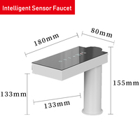 OSONOE Robinet de lavabo de salle de bain monotrou moderne Capteur infrarouge tactile intelligent pour réglage de l'eau chaude et froide Matériau en laiton