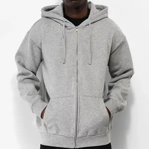 Sudadera con capucha y cremallera completa con logotipo personalizado, de gran tamaño Sudadera con capucha, manga con cremallera, impresión digital, Sudadera con capucha para hombre - Product Image 1