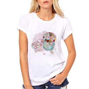 Camiseta de algodón con logotipo personalizado e impreso para mujer, Camiseta de algodón a granel de Pakistán, el mejor fabricante al por mayor - Product Image 2