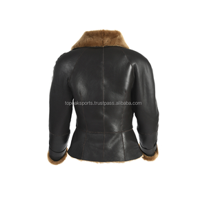 Chaqueta de Piel de Oveja Negra para Mujer, Modelo 2026, Venta Caliente OEM, Alta Calidad, MOQ Bajo, Tallas Grandes, Chaquetas de Moda de Invierno - Product Image 2