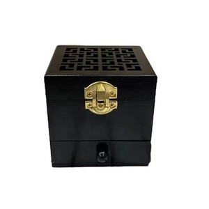 เตาเผาเครื่องหอมไม้มะม่วงสีดำทรงสี่เหลี่ยม กลิ่นหอมแบบอาหรับสุดหรู - Product Image 1