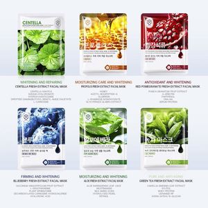 Masque facial OEM hydratant au thé vert et au charbon de bois, anti-acné, éclaircissant et réparateur, aux extraits de cerise, rose rouge et fraise - Product Image 6