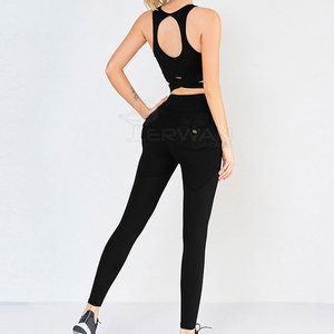 ชุดโยคะสำหรับผู้หญิงระบายอากาศได้ชุด2ชิ้นแห้งเร็วเอวยางยืดสำหรับออกกำลังกายฟิตเนส - Product Image 3