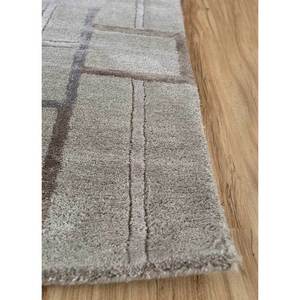 พรมขนสัตว์ผสมวิสโคสถักมือ Modo สีเบจน้ำตาล ลายเรขาคณิต สำหรับบ้าน ลายทางรูปสี่เหลี่ยมผืนผ้า หนา 10 มม. สำหรับห้องนั่งเล่น - Product Image 4