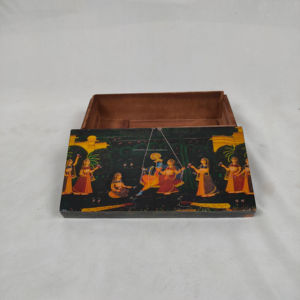 Boîte en MDF poli de qualité supérieure avec couvercle tropical émaillé, fabriquée à la main, taille personnalisée, conteneur de rangement pour cadeaux d'affaires et usage domestique - Product Image 1