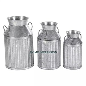 Lata de leche galvanizada de Metal rústico de mejor diseño, lata de leche supervendida con asas o accesorio de utensilios de cocina hechos a mano para uso de lechero - Product Image 5