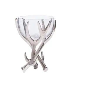 Wit Helder Glas Metaal Met Zilver Luxe Tree Flower Leaf Decoratie Moderne Antieke Kommen Voor Serveren