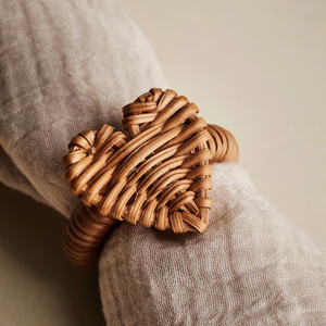 Meilleurs produits de choix pour la vaisselle, rond de serviette en rotin coeur pour la décoration de la maison, serviette naturelle pour la fête fabriquée au Vietnam - Product Image 6