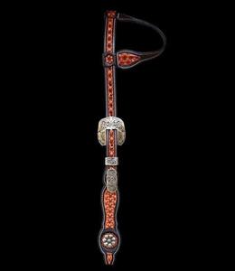 Cabecera de cuero mecanizada a mano occidental con estilo superventas con talla floral, brida ajustable para montar a caballo a la venta - Product Image 1