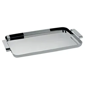 Plateau rond en métal poli fait à la main pour les maisons élégantes avec une texture florale argentée, surface polie, parfait pour les acheteurs d'exportation - Product Image 1