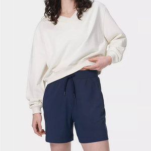 Shorts Deportivos de Verano para Mujer al por Mayor, Transpirables, Cintura Elástica, Bolsillo Interior, 100% Algodón, Color Sólido, Personalizables - Product Image 6