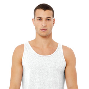 Side Seamed Retail Fit 100% Airlume Combed and Ring Spun Cotton 32 Single 4.2 oz Ash Unisex Jersey Tank - Product Image 4