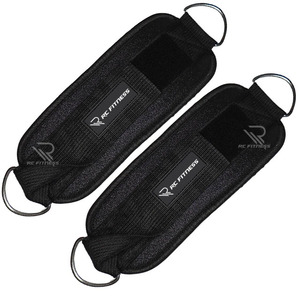 Adjustable Gym Ankle Cuffs Neoprene Padded Leather Fitness Ankle Straps <b>Waterproof</b> Support for Cable Machines Workouts - Product Image 3