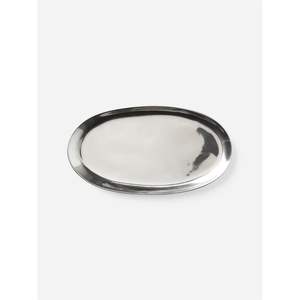 <b>Vintage</b> Silver Metal Serving Tray Large Decorative Platter with Dual Handles for Ottoman <b>Coffee</b> <b>Table</b> and Barware Breakfast Tray - Product Image 2