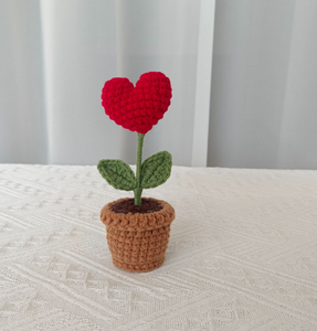 Conteneur à fleurs en crochet tricoté à la main, motif rose, fantaisie, améthyste, cadeau de pendaison de crémaillère, décoration intérieure, bonsaï, abordable et adorable - Product Image 3